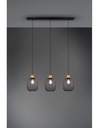 Sospensione Calimero 3xE27 Rete Metallo Nero L80 cm Trio Lighting