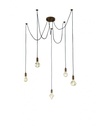 Sospensione Cord Ragno Rame Antico 5xE27 Con Decentramento Trio Lighting