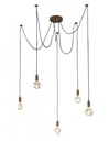 Sospensione Cord Ragno Rame Antico 5xE27 Con Decentramento Trio Lighting