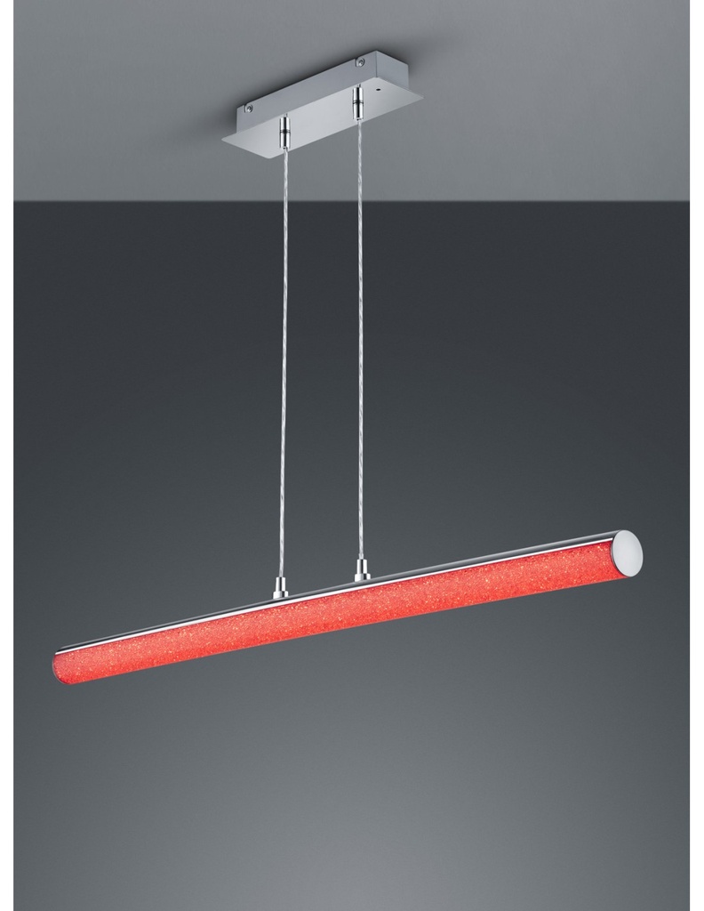 Sospensione Cromo Moderna Design Tubo Led RGBW Leia Trio Lighting