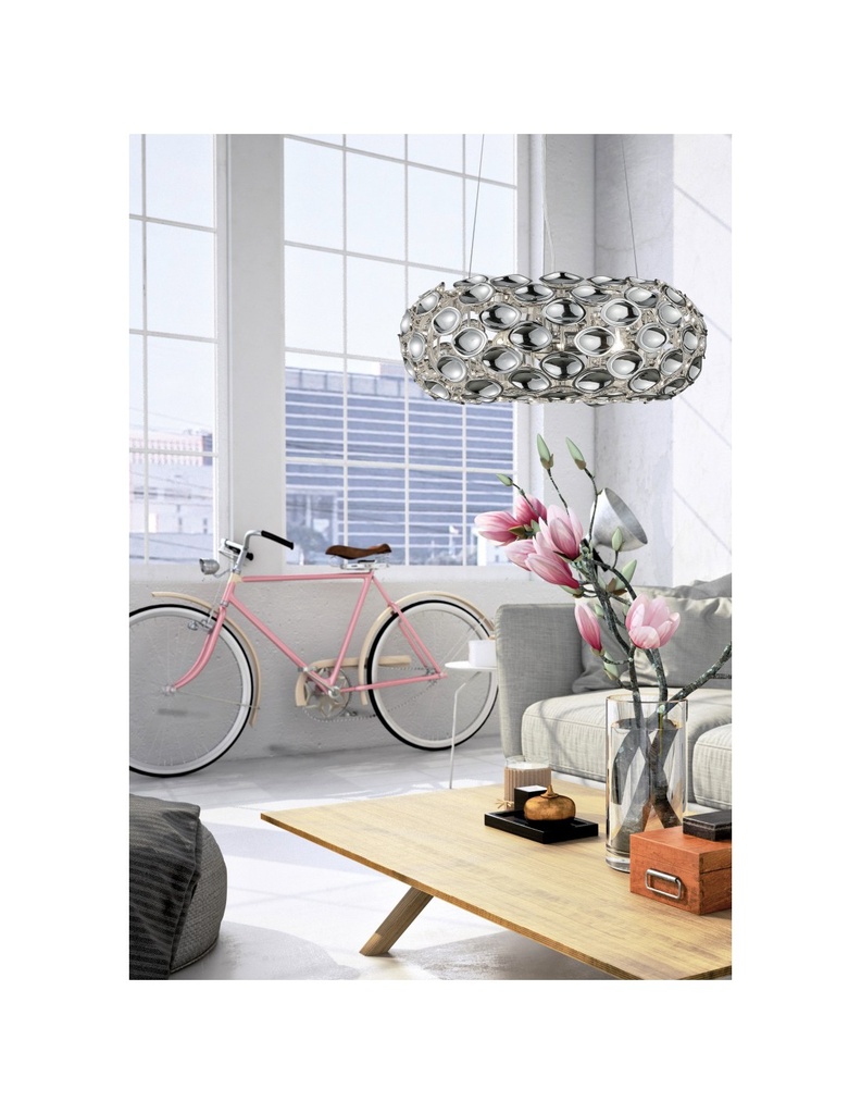 Sospensione Cucchiaio Rotonda Spoon 3xE14 Cromo Ø47 cm Trio Lighting