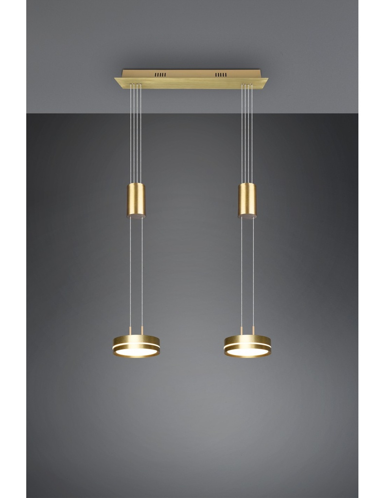 Sospensione Diffusori Disco Led Dimmer Franklin Ottone Trio Lighting