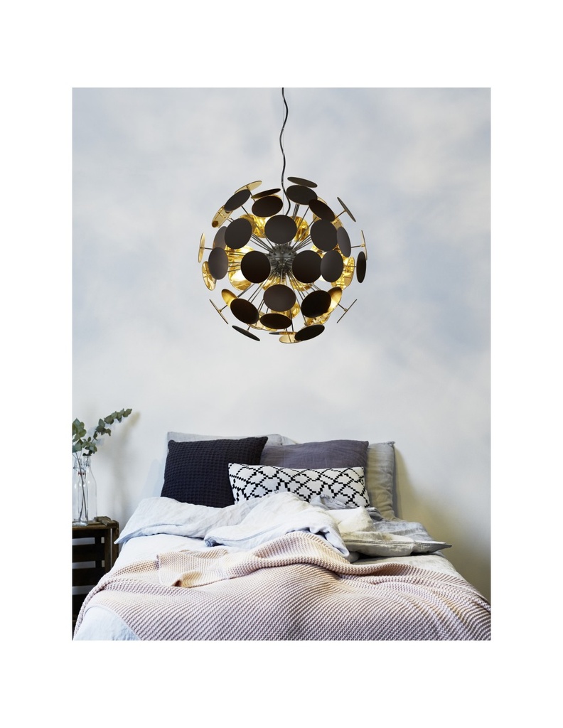 Sospensione Discalgo 6xE14 Nero E Tondi Decorativi Ø54 cm  Trio Lighting