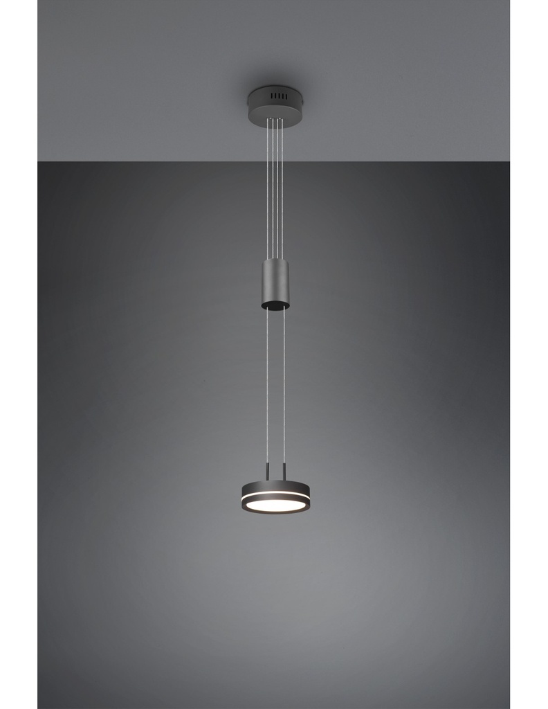 Sospensione Disco Pendente Led Integrato Franklin Antracite Trio Lighting