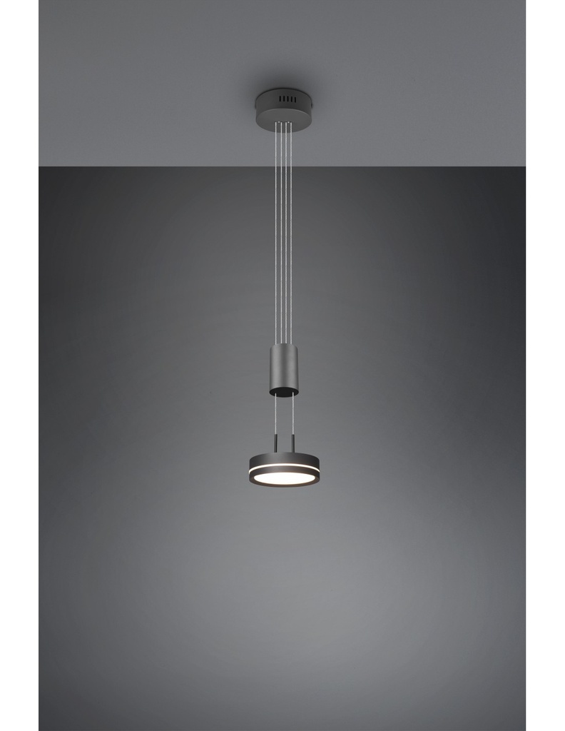 Sospensione Disco Pendente Led Integrato Franklin Antracite Trio Lighting