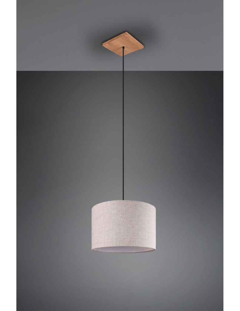 Sospensione Elmau 1xE27 Nichel E Paralume Sabbia Ø35 cm Trio Lighting