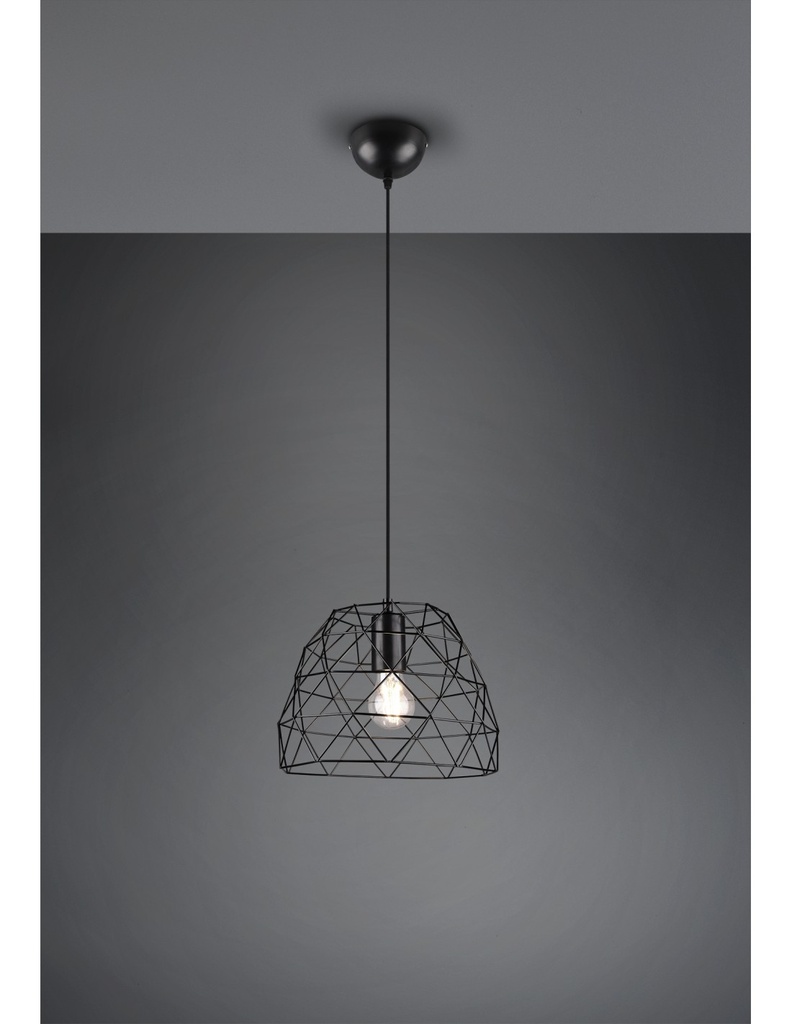 Sospensione Haval Gabbia 1xE27 Nero Opaco Ø27 cm Trio Lighting