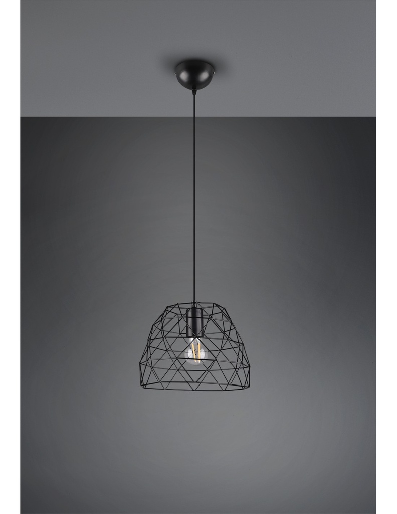Sospensione Haval Gabbia 1xE27 Nero Opaco Ø27 cm Trio Lighting