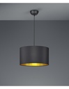Sospensione Hostel Metallo Nero-Oro H150 cm Ø40 cm Trio Lighting