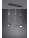 Sospensione Isola Cucina 3 Dischi Led Franklin Antracite Moderno Trio Lighting