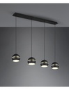 Sospensione Lineare Fletcher 4 Diffusori Sferici Nero Trio Lighting