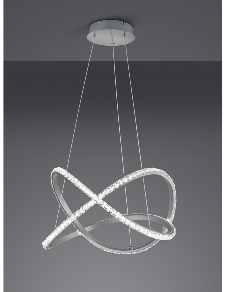 Sospensione Moderna Rubin Led Dimmerabile RGB Effetto Cristallo Ø50 cm Trio Lighting