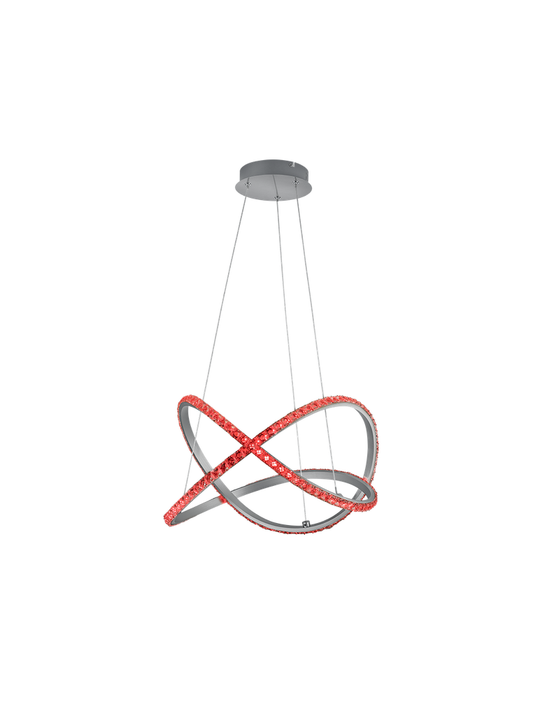 Sospensione Moderna Rubin Led Dimmerabile RGB Effetto Cristallo Ø50 cm Trio Lighting