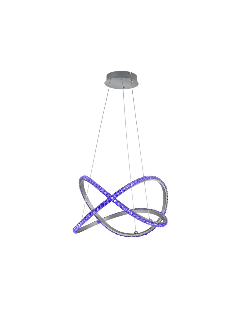 Sospensione Moderna Rubin Led Dimmerabile RGB Effetto Cristallo Ø50 cm Trio Lighting