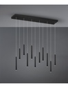 Sospensione Moderna Tubular 11 Tubi Led Nero L115 cm Trio Lighting
