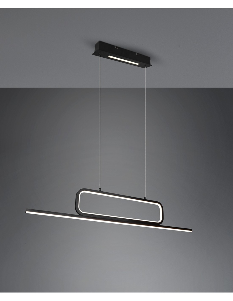 Sospensione Nera Moderna Ufficio Aick Led Dimmerabile Trio Lighting