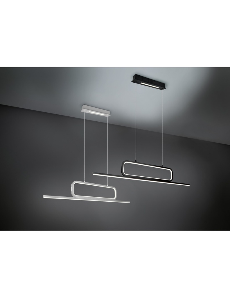 Sospensione Nera Moderna Ufficio Aick Led Dimmerabile Trio Lighting