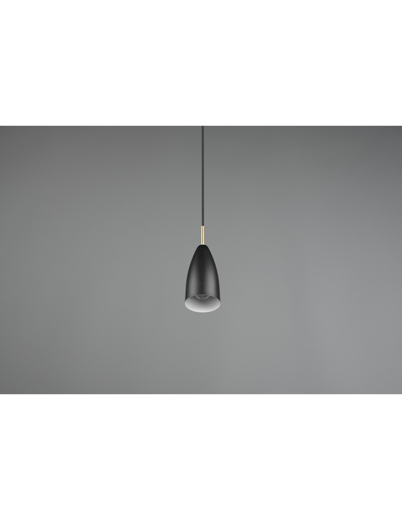 Sospensione Pendel Cono Farin Nero Ø10 cm Trio Lighting