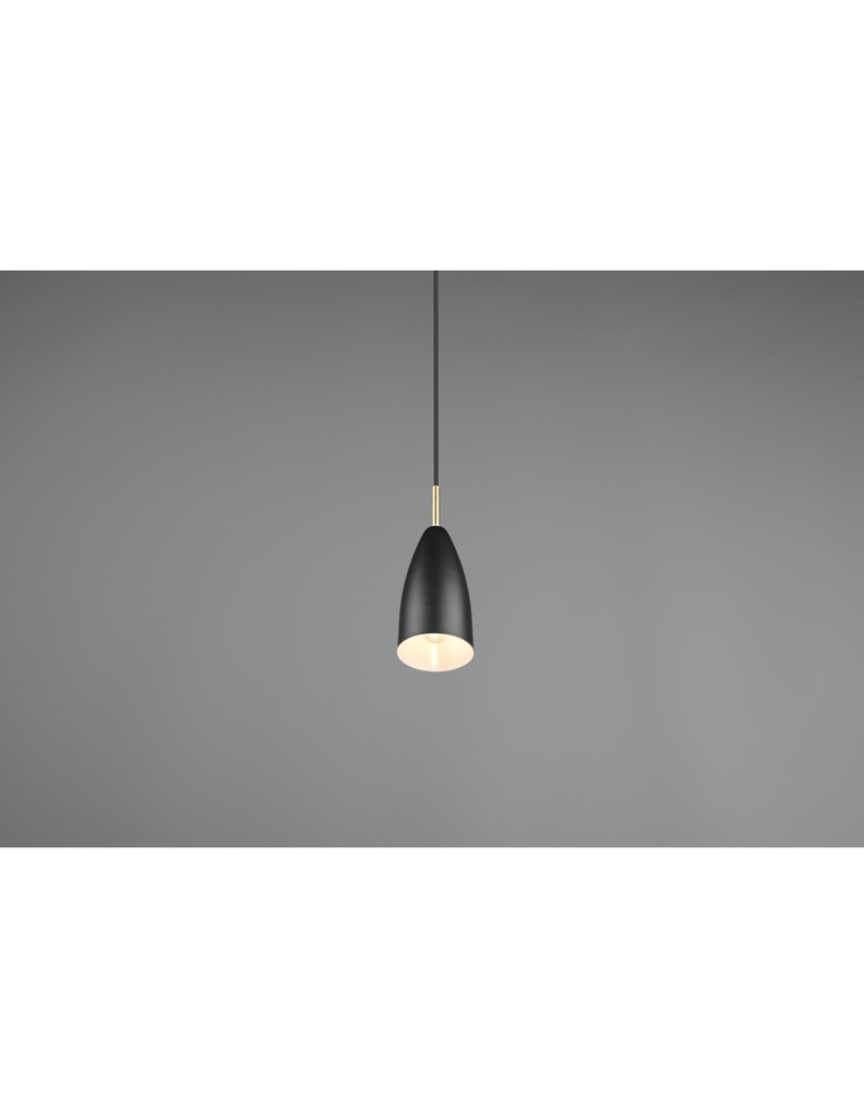 Sospensione Pendel Cono Farin Nero Ø10 cm Trio Lighting