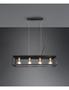 Sospensione Per Salotto 4 Luci Cornice Metallo Nero Vito Trio Lighting