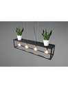 Sospensione Per Salotto 4 Luci Cornice Metallo Nero Vito Trio Lighting