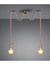 Sospensione Rope 2 Corde Ottone Con Decentramento Trio Lighting