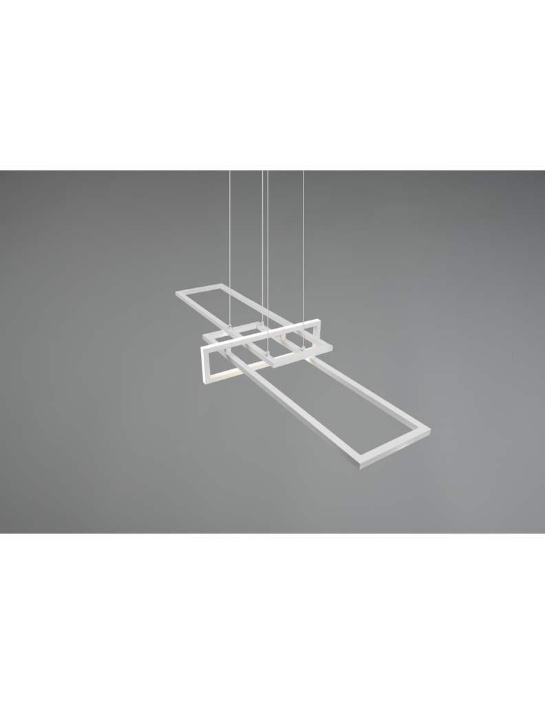 Sospensione Salinas 3 Rettangoli Led 34w Bianco L110 cm Dimmerabile Trio Lighting