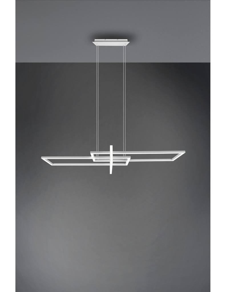 Sospensione Salinas 3 Rettangoli Led 34w Bianco L110 cm Dimmerabile Trio Lighting