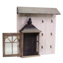 Appendino legno con lanterna marrone cm 65 x 55,5 x h 15,5