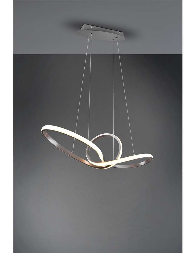 Sospensione Sansa Led 28w Dimmerabile Nichel L80 cm Trio Lighting