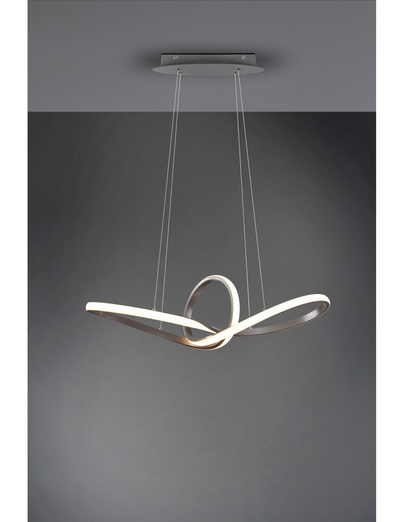 Sospensione Sansa Led 28w Dimmerabile Nichel L80 cm Trio Lighting