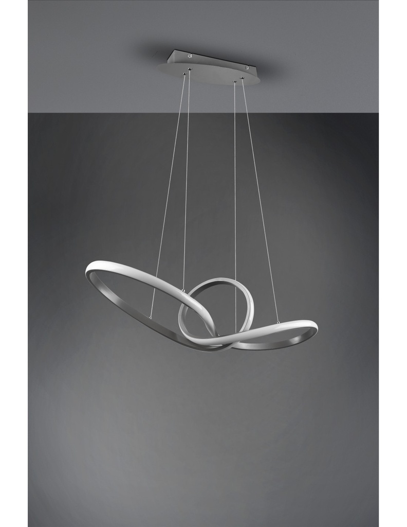 Sospensione Sansa Led 28w Dimmerabile Nichel L80 cm Trio Lighting