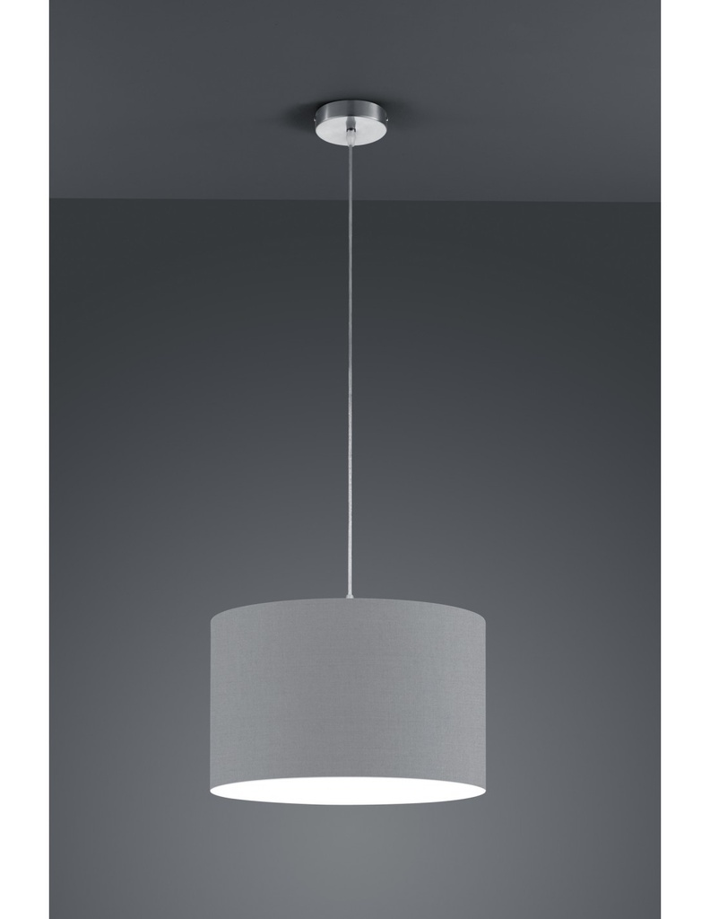 Sospensione Singola Hotel Paralume Grigio Ø40 cm Trio Lighting