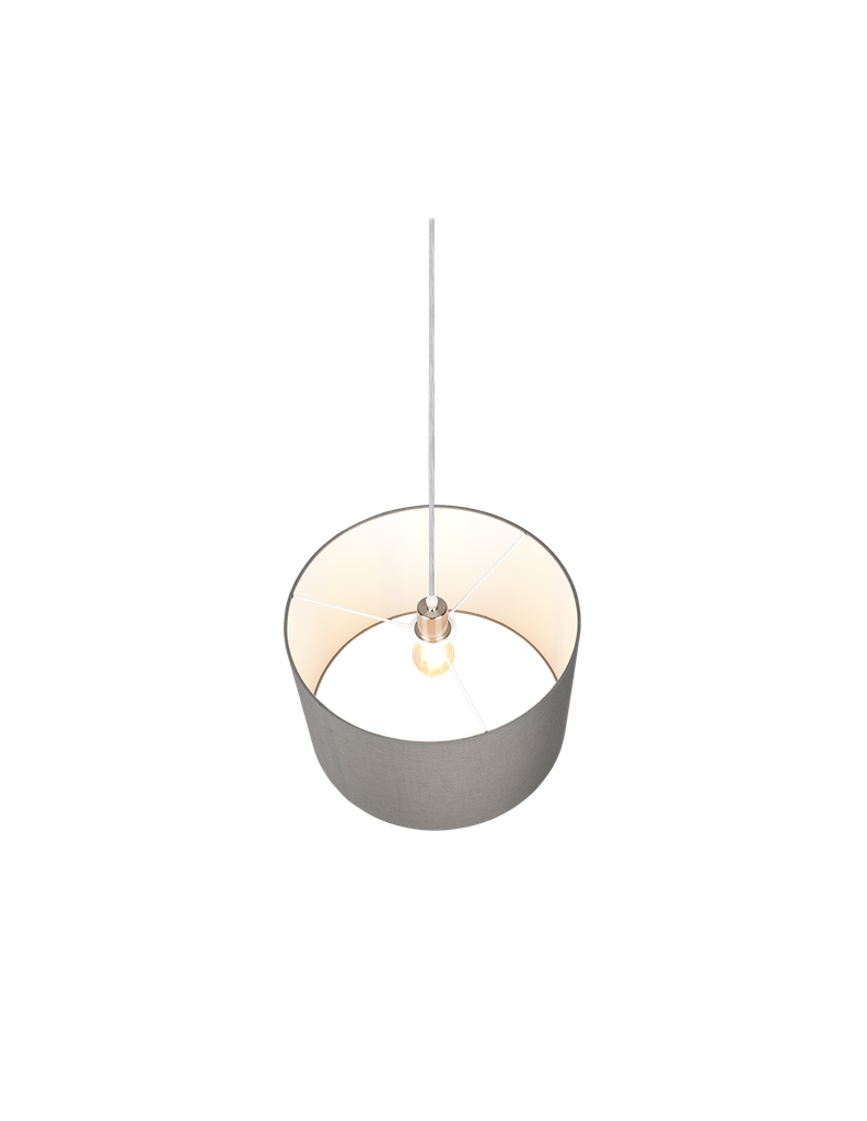 Sospensione Singola Hotel Paralume Grigio Ø40 cm Trio Lighting