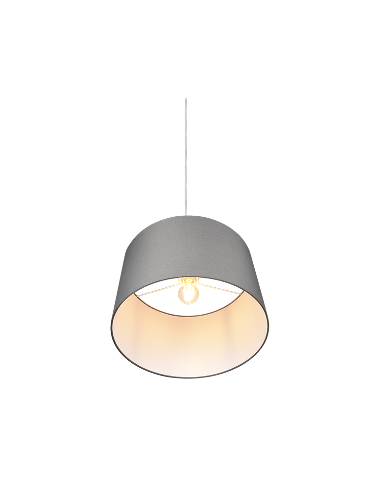 Sospensione Singola Hotel Paralume Grigio Ø40 cm Trio Lighting