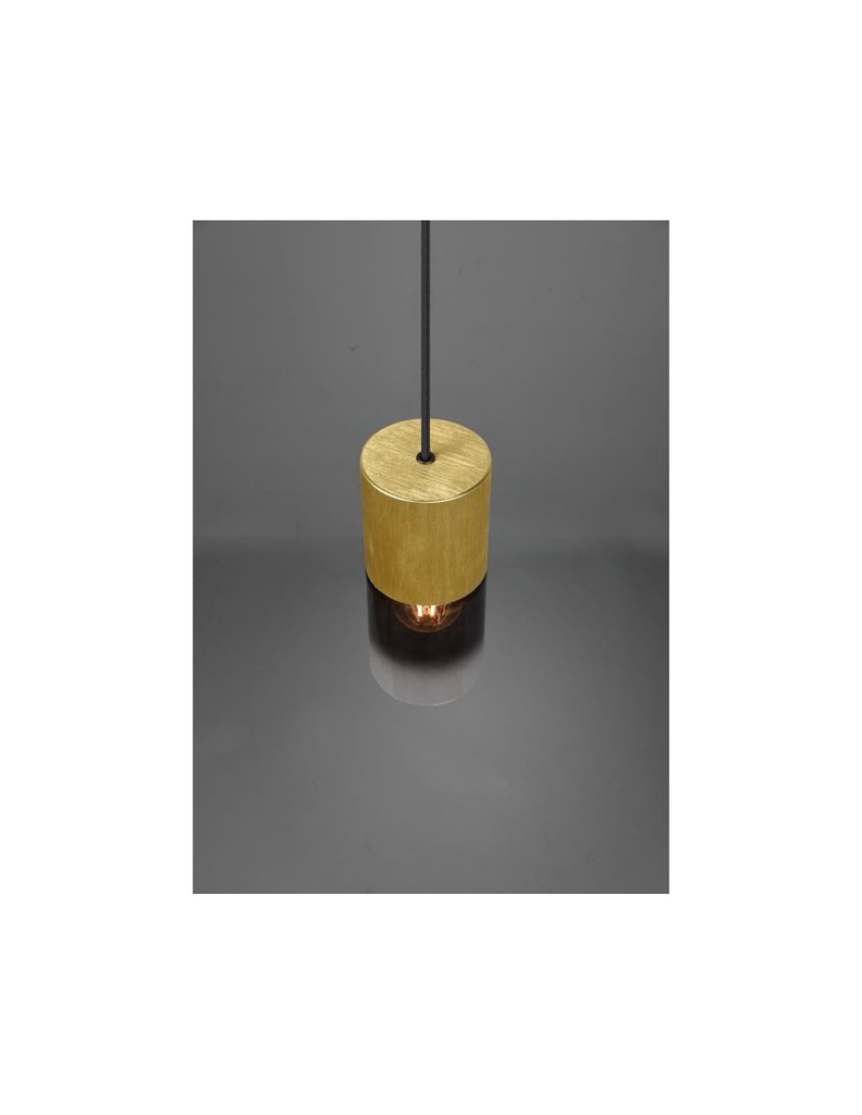 Sospensione Singola Robin Ottone Vetro Fumé Trio Lighting