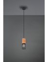 Sospensione Tosh Nero 1xE27 Legno E Gabbia Metallica Ø10 cm Trio Lighting