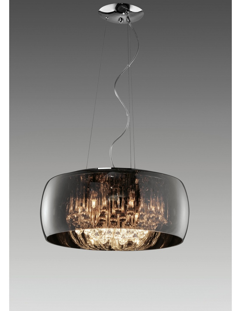 Sospensione Vapore Vetro Cromo E Pendenti Ø50 cm Trio Lighting