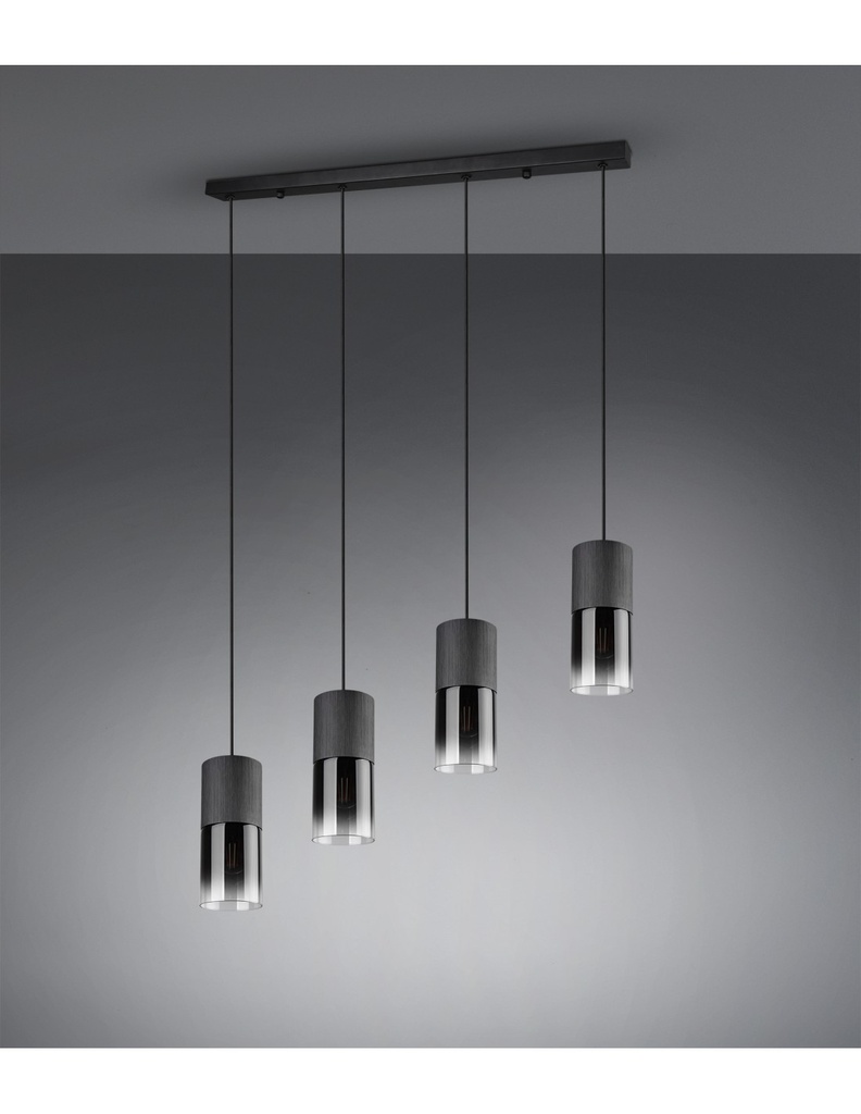 Sospensione Vintage 4 x E27 Robin Metallo Nero Trio Lighting