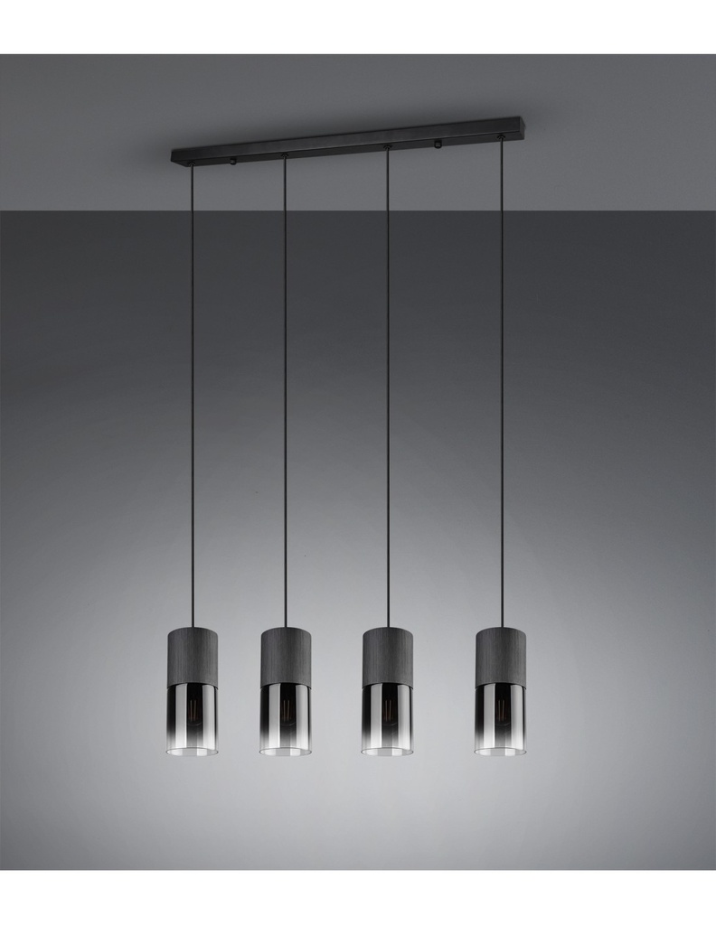 Sospensione Vintage 4 x E27 Robin Metallo Nero Trio Lighting