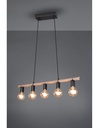 Sospensione Vintage Bilanciere Einar Nero E Corda Trio Lighting