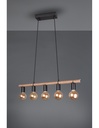 Sospensione Vintage Bilanciere Einar Nero E Corda Trio Lighting