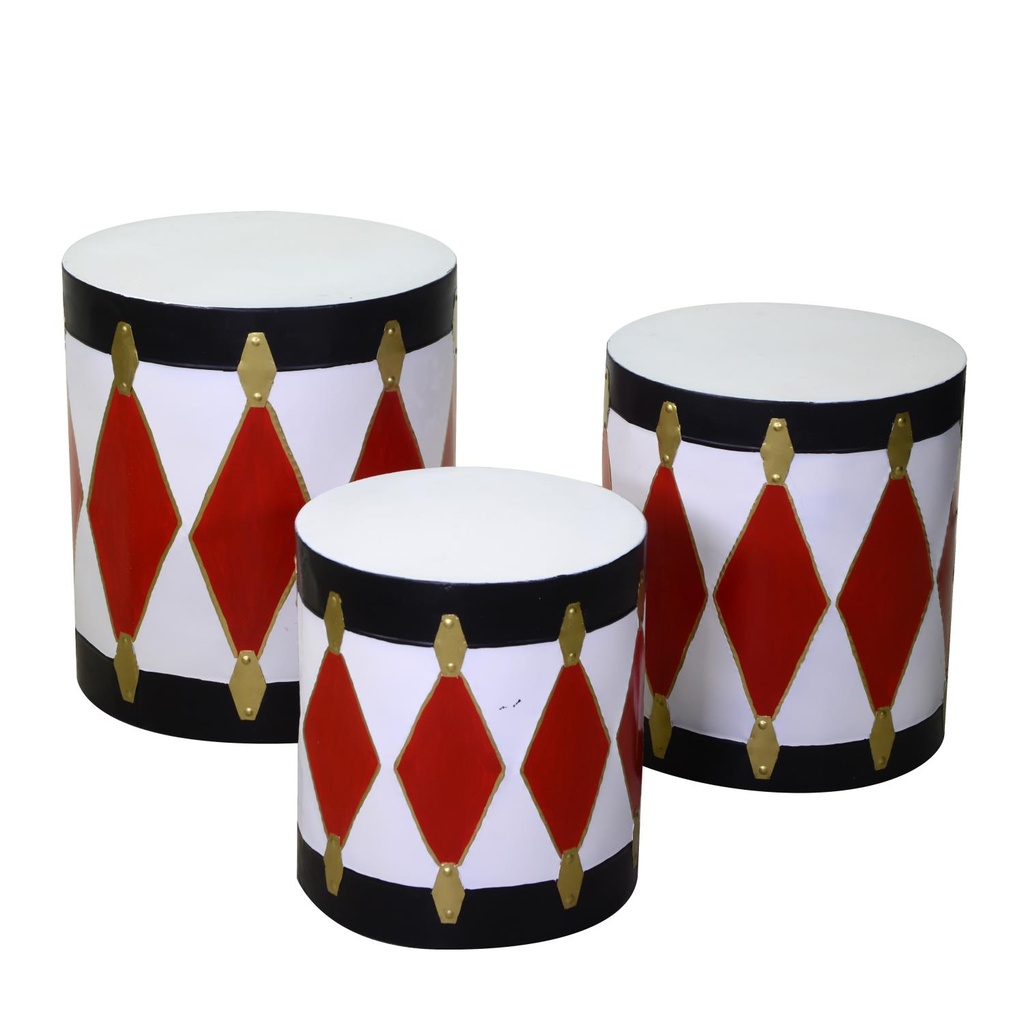 Metal drum 1-3 white cm ø45h50