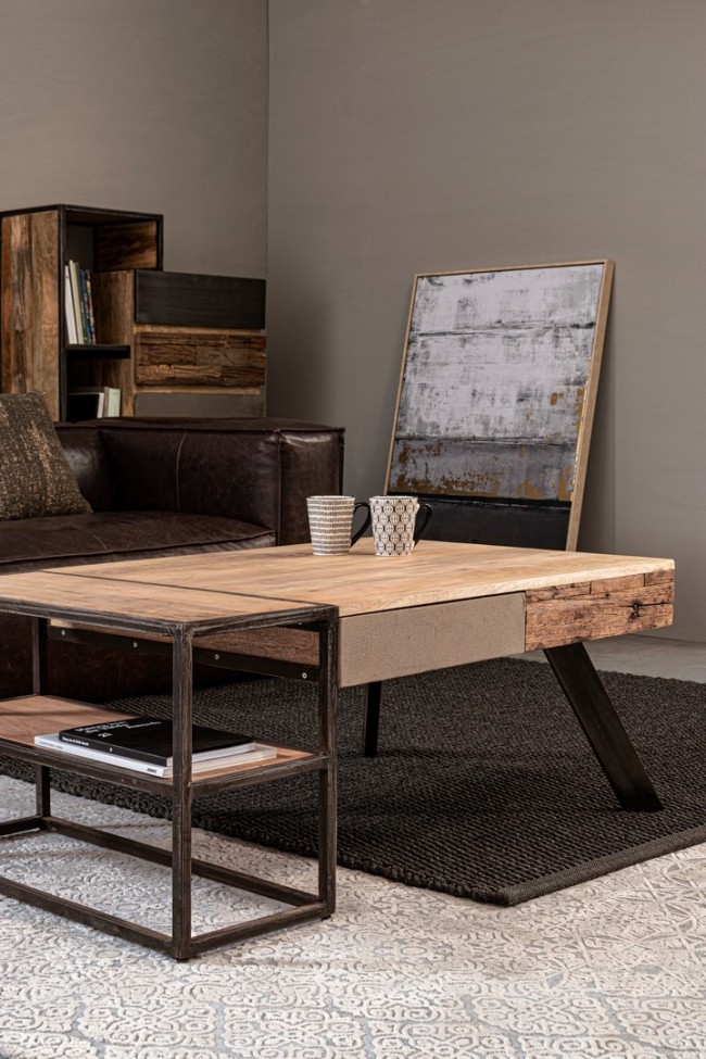 Tappeto grigio in fibre naturali stile fusion cm 160x230