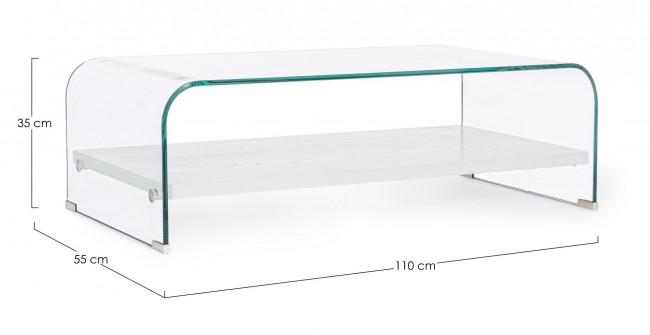 Tavolino 2P Line Wood Bianco 110X55