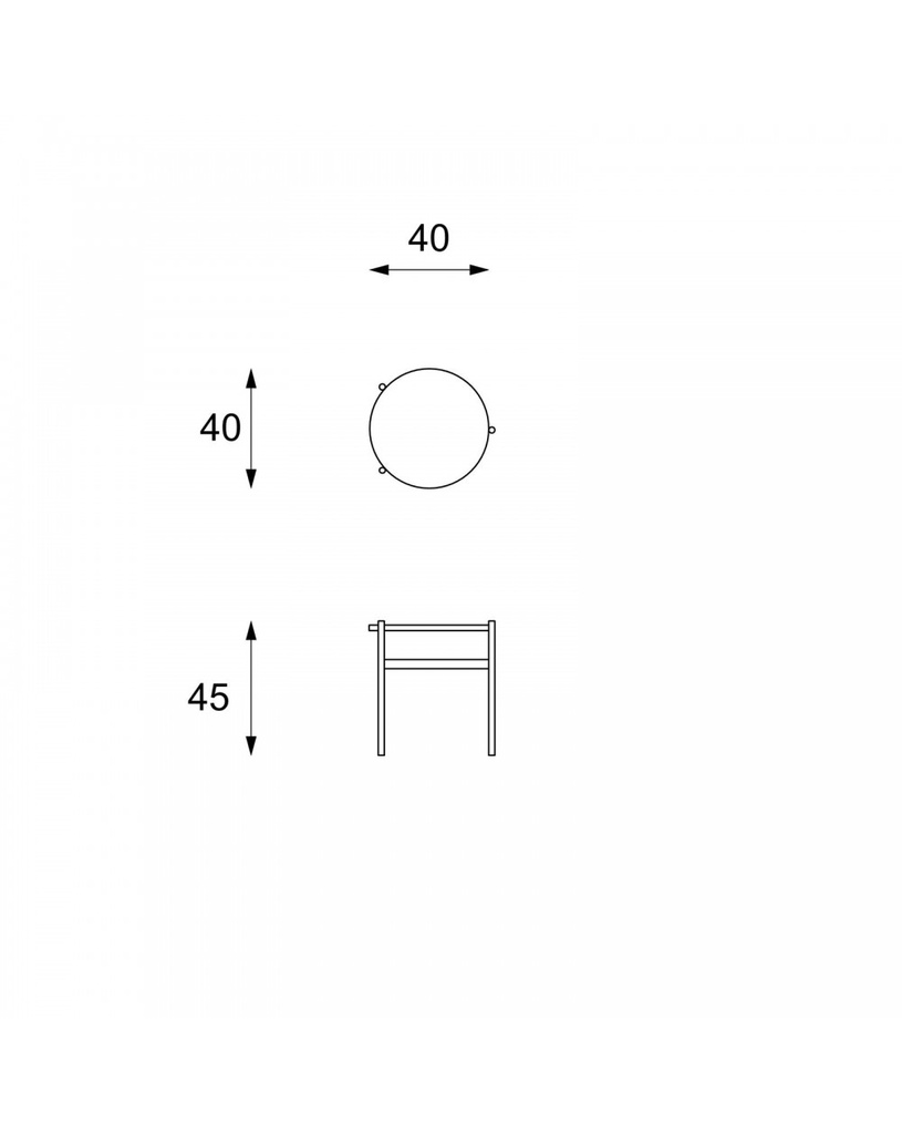 Tavolino 40 x 40 x 45h - Thor