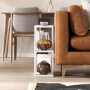 Tavolino Laterale da Salotto Lazena Bianco 3 Ripiani, 57x60x22 cm