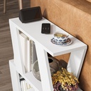 Tavolino Laterale da Salotto Lazena Bianco 3 Ripiani, 57x60x22 cm