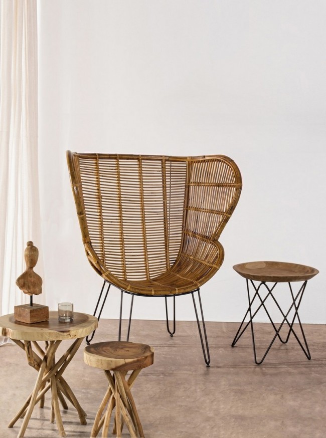 Tavolino in legno e acciaio stile industriale cm Ø50x50h cm