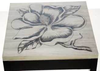 Tavolino argento magnolia ca-9748 cm. 48,5 x 48,5 h 61